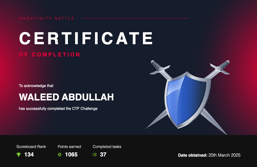 Waleed Abdullah - Security Researcher | PT1 | CEH v 12 | 1x AWS | SQL ...