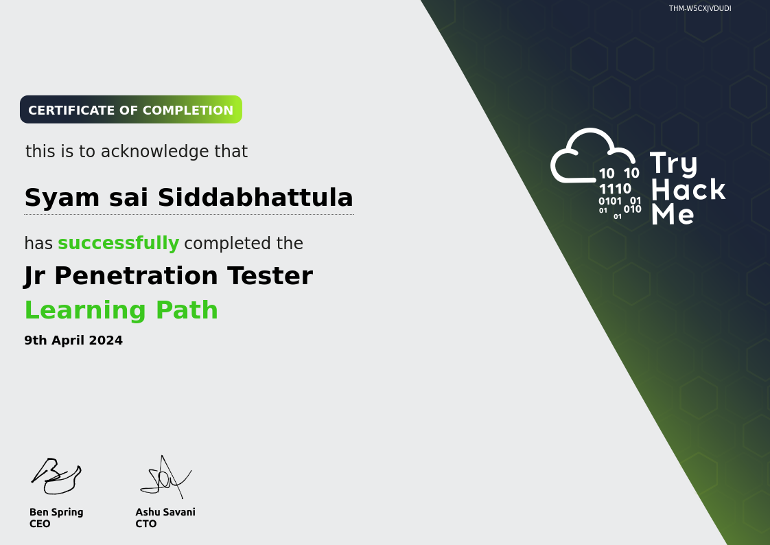 Syam Sai Siddabhattula - Ears Up Cyber Security, LLC | LinkedIn